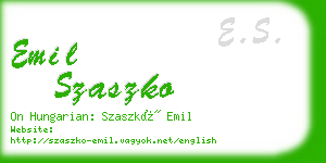 emil szaszko business card